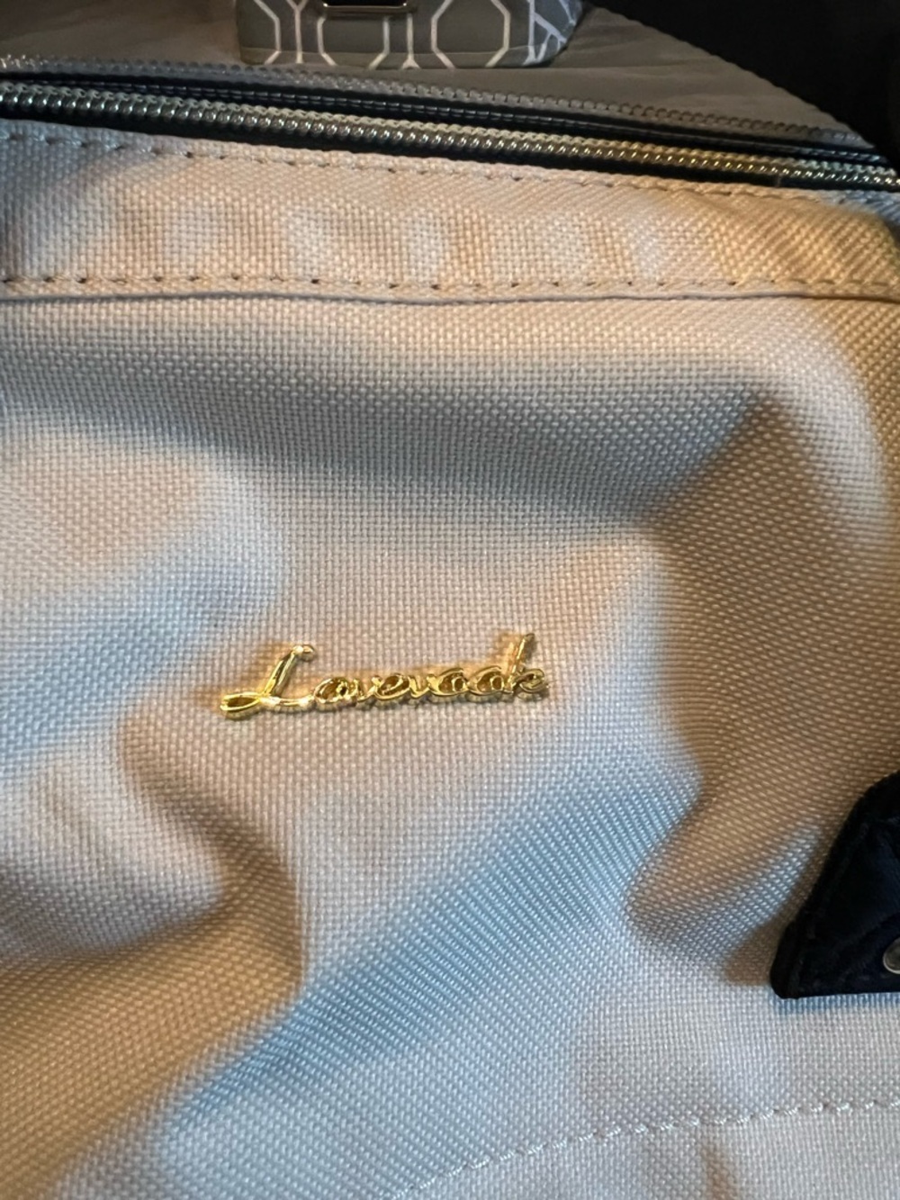 Lavande Cream Backpack with Gold Logo